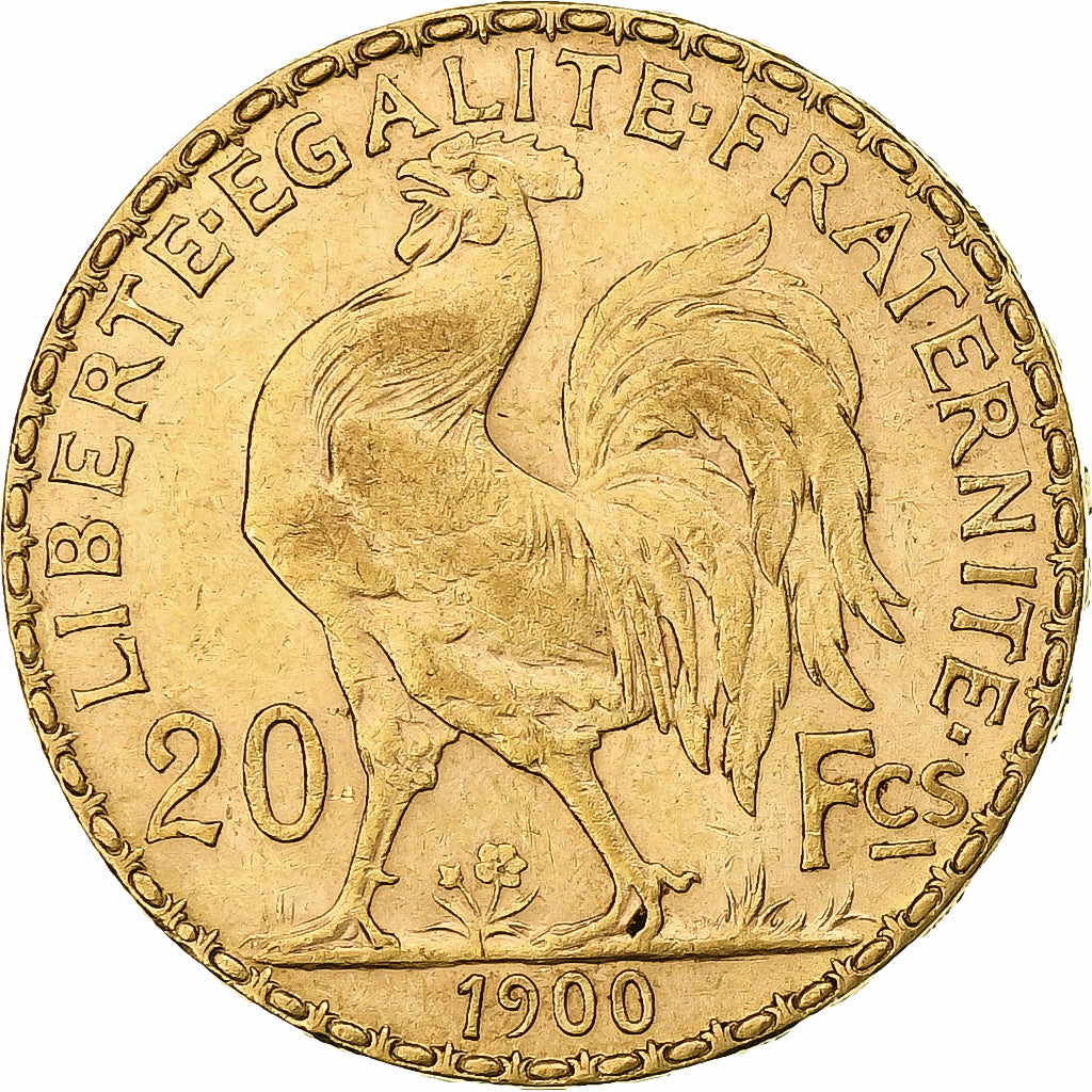 Francja, Marianne, 20 Francs, 1900, Paris, AU(50-53), Złoto, KM:847