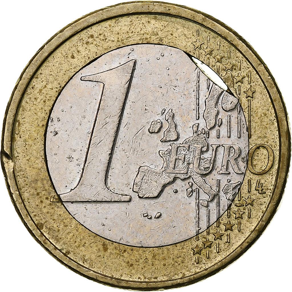 Finnland, Euro, 2000, Vantaa, error double clip, S+, Bi-Metallic, KM:104