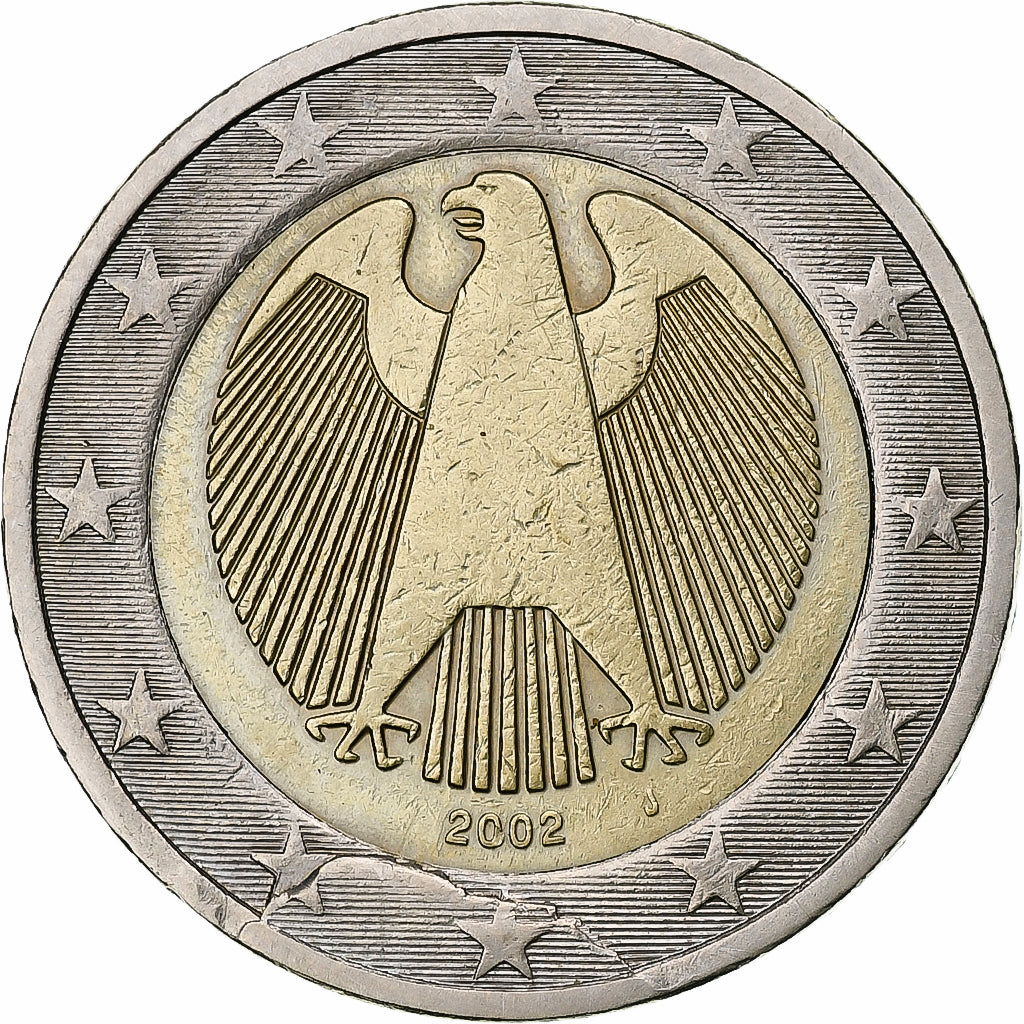 GERMANY - FEDERAL REPUBLIC, 2 Euro, 2002, Hambourg, error die break, EF(40-45)