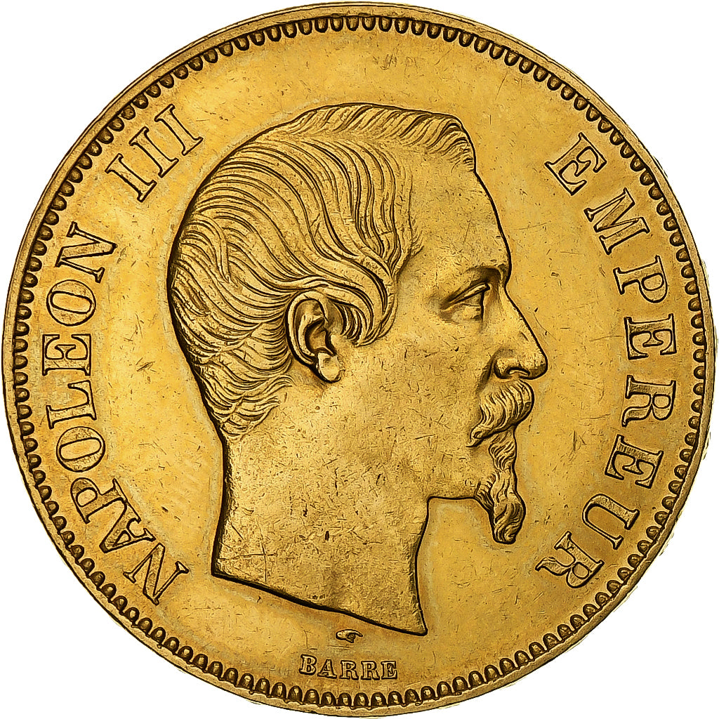 Frankrijk, Napoleon III, 100 Francs, 1855, Paris, PR, Goud, KM:786.1