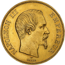 Frankrijk, Napoleon III, 100 Francs, 1855, Paris, PR, Goud, KM:786.1