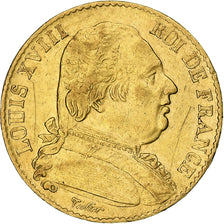 Frankrijk, Louis XVIII, 20 Francs, 1815, Paris, ZF+, Goud, KM:706.1