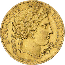 França, Cérès, 20 Francs, 1849, Paris, AU(50-53), Dourado, KM:762