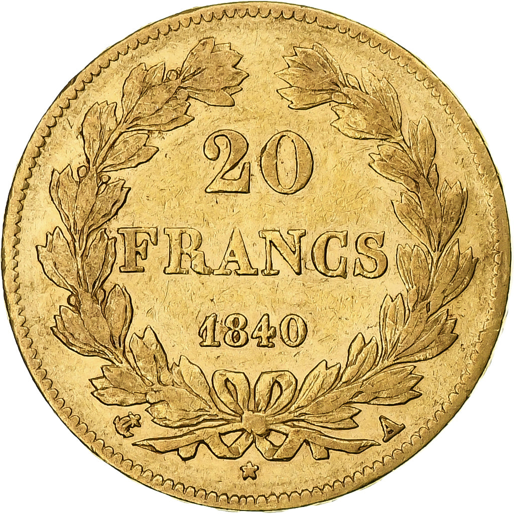 France, Louis-Philippe, 20 Francs, 1840, Paris, TTB, Or, Gadoury:1031, KM:750.1