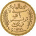 Túnez, Muhammad al-Hadi Bey, 20 Francs, 1904, Paris, MBC+, Oro, KM:234