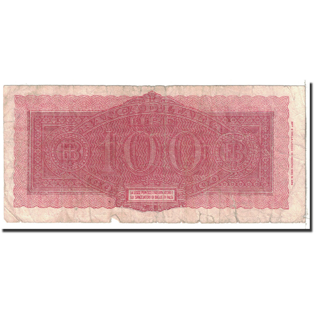 Banknote, Italy, 100 Lire, 1944, 1944-09-22, KM:67a, VG(8-10)