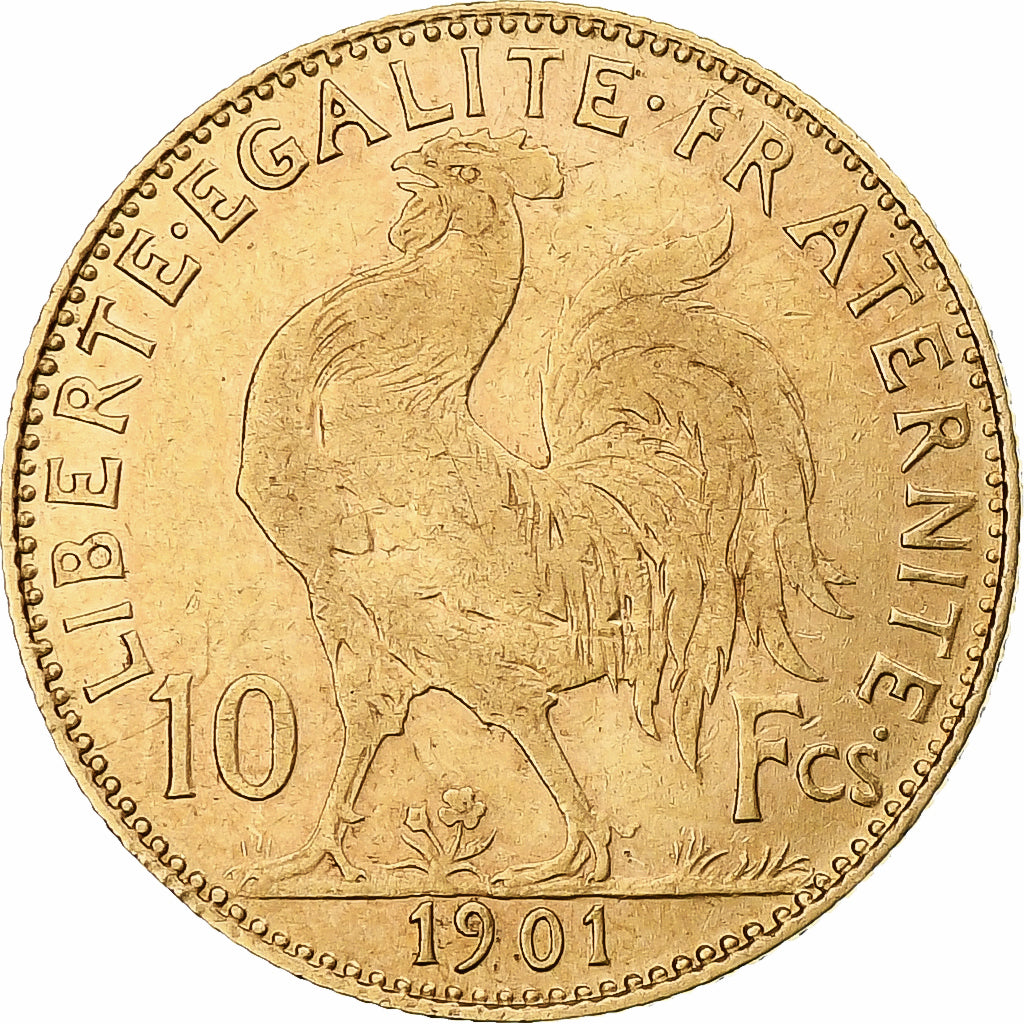 Francia, Marianne, 10 Francs, 1901, Paris, MBC+, Oro, KM:846, Gadoury:1017