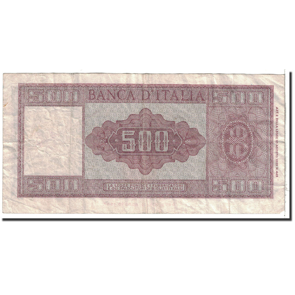 Banknote, Italy, 500 Lire, 1948, 1948-02-09, KM:80a, VF(30-35)