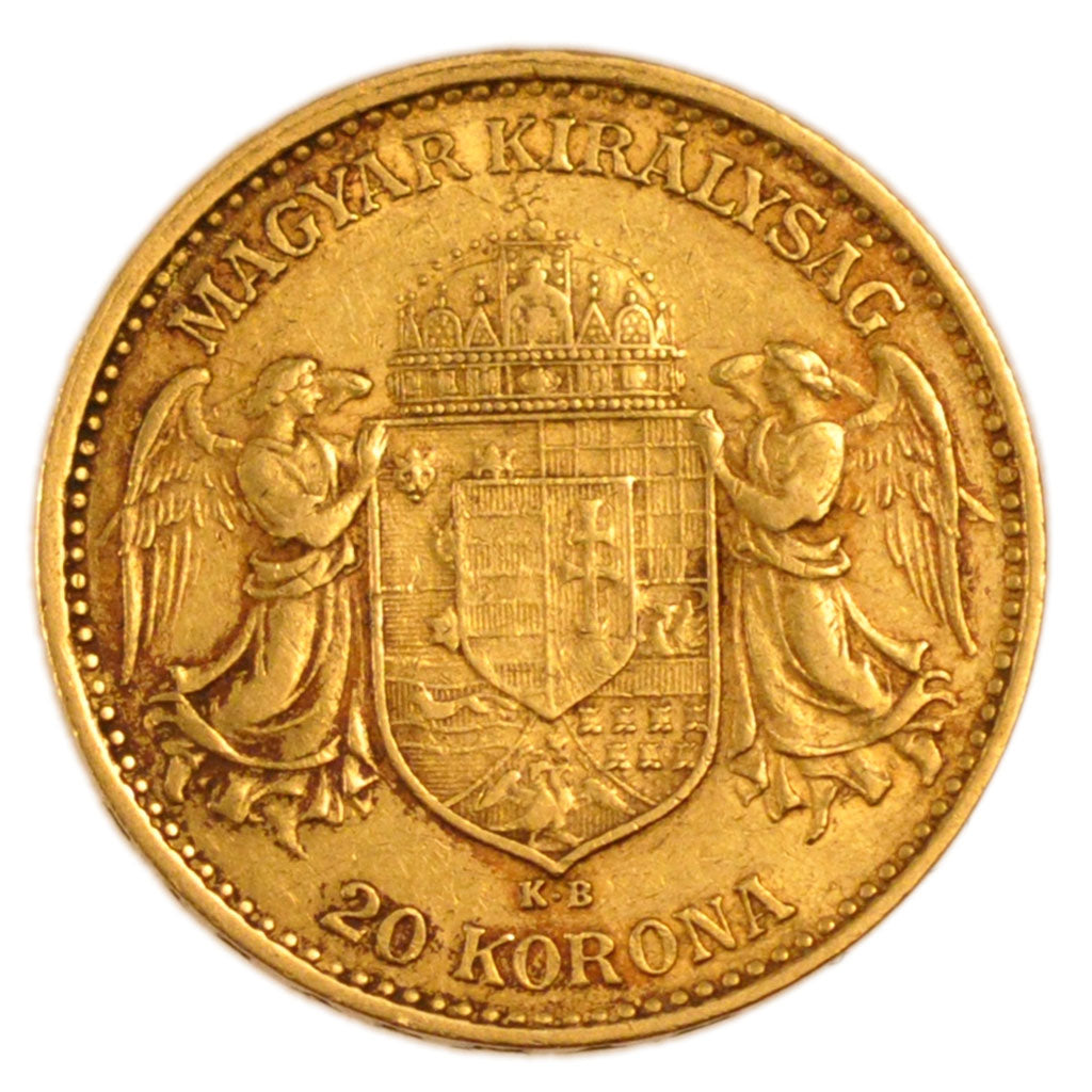 Hungary, 20 Korona, 1905, Kremnitz, KM #486, AU(50-53), Gold, 6.80