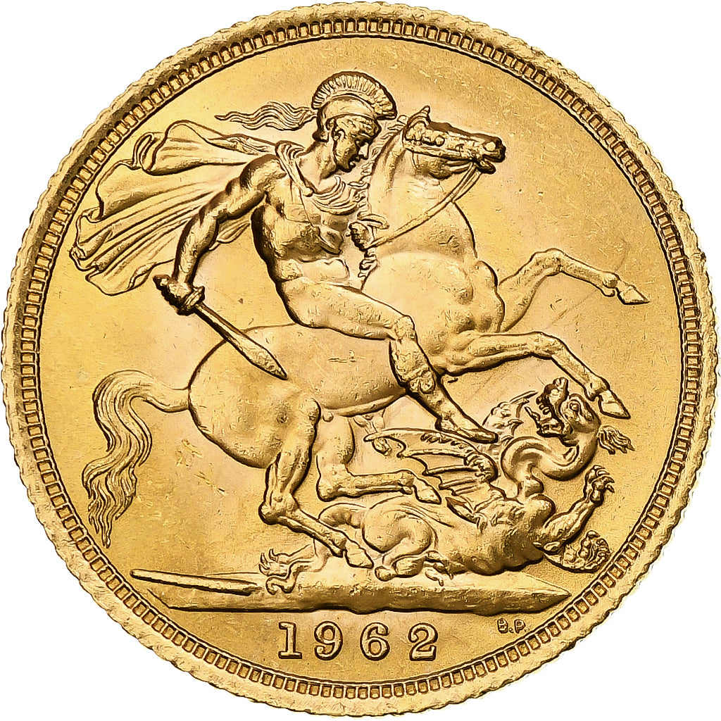 Great Britain, Elizabeth II, Sovereign, 1962, Gold, MS(63), KM:908
