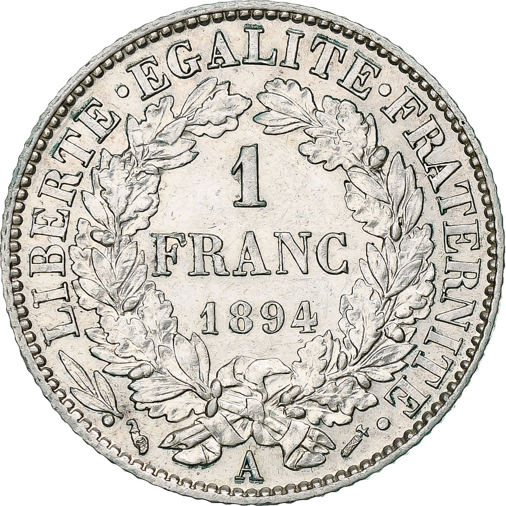 France, Franc, Cérès, 1894, Paris, Argent, SUP, Gadoury:465a, KM:822.1