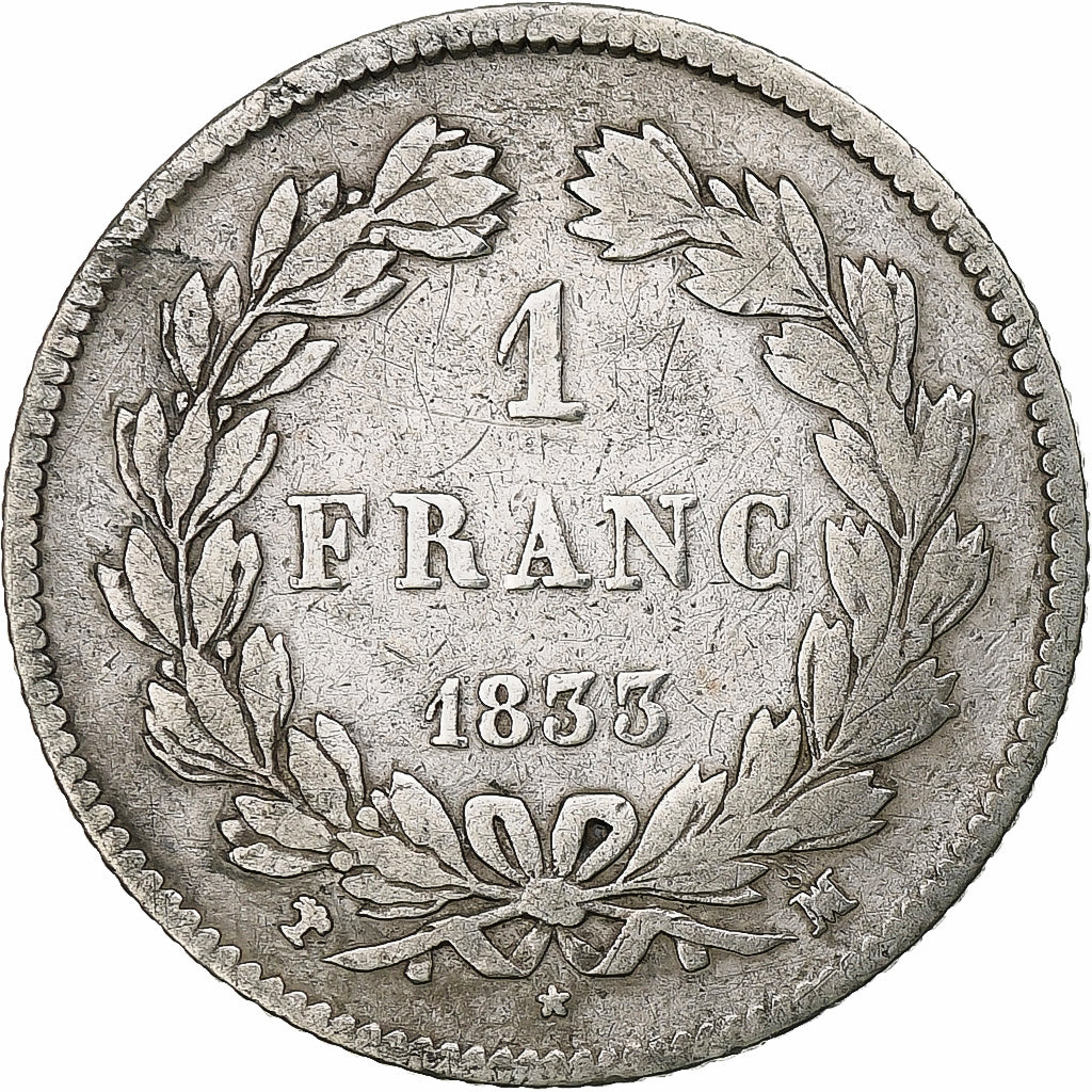 Frankreich, Franc, Louis-Philippe, 1833, Marseille, Silber, SGE+, Gadoury:453
