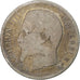 França, Napoleon III, Franc, 1860, Paris, Prata, F(12-15), Gadoury:460