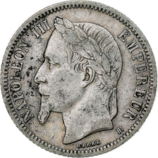 Francia, Napoleon III, Franc, 1866, Strasbourg, Argento, BB, Gadoury:463