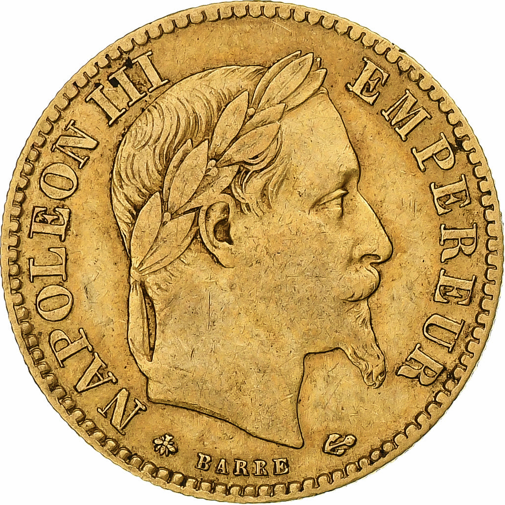 Frankrijk, Napoleon III, 10 Francs, 1863, Paris, Goud, ZF, Gadoury:1015