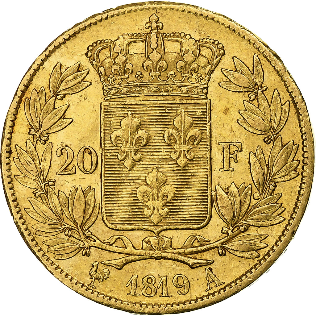 France, Louis XVIII, 20 Francs, 1819, Paris, Or, TTB, Gadoury:1028, KM:712.1