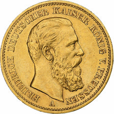 German States, PRUSSIA, Friedrich III, 20 Mark, 1888, Berlin, Gold, AU(50-53)