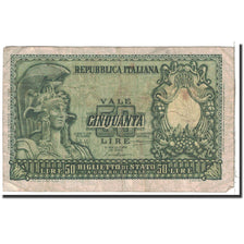 Italia, 50 Lire, 1951, KM:91a, 1951-12-31, MB