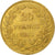 Belgio, Leopold I, 20 Francs, 20 Frank, 1865, Oro, BB+, KM:23