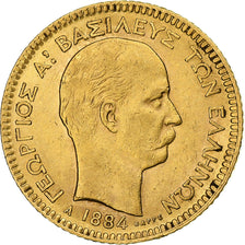 Griekenland, George I, 20 Drachmai, 1884, Paris, Goud, ZF+, KM:56