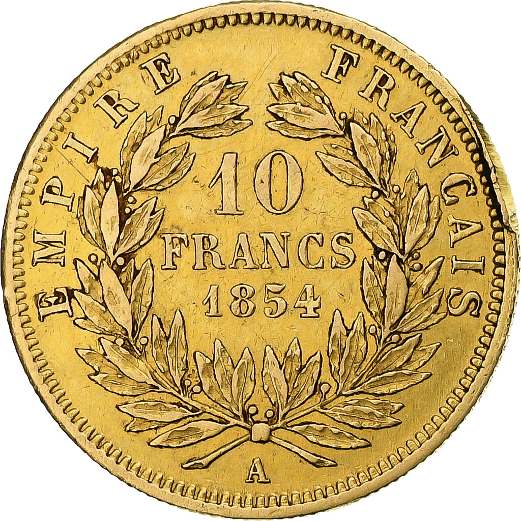 France, Napoleon III, 10 Francs, 1854, Paris, Petit module, Or, TTB+