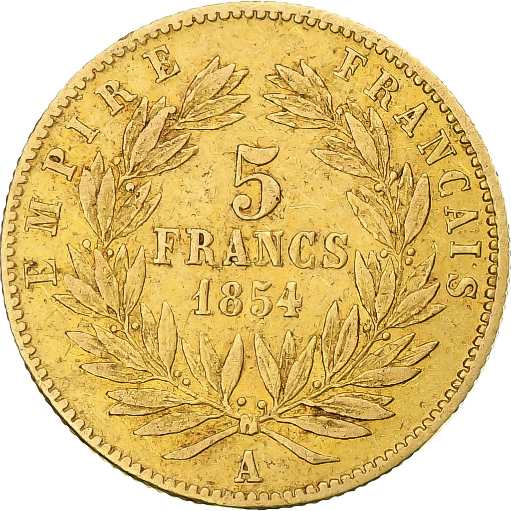 France, Napoleon III, 5 Francs, 1854, Paris, Petit module, Or, TTB, KM:783