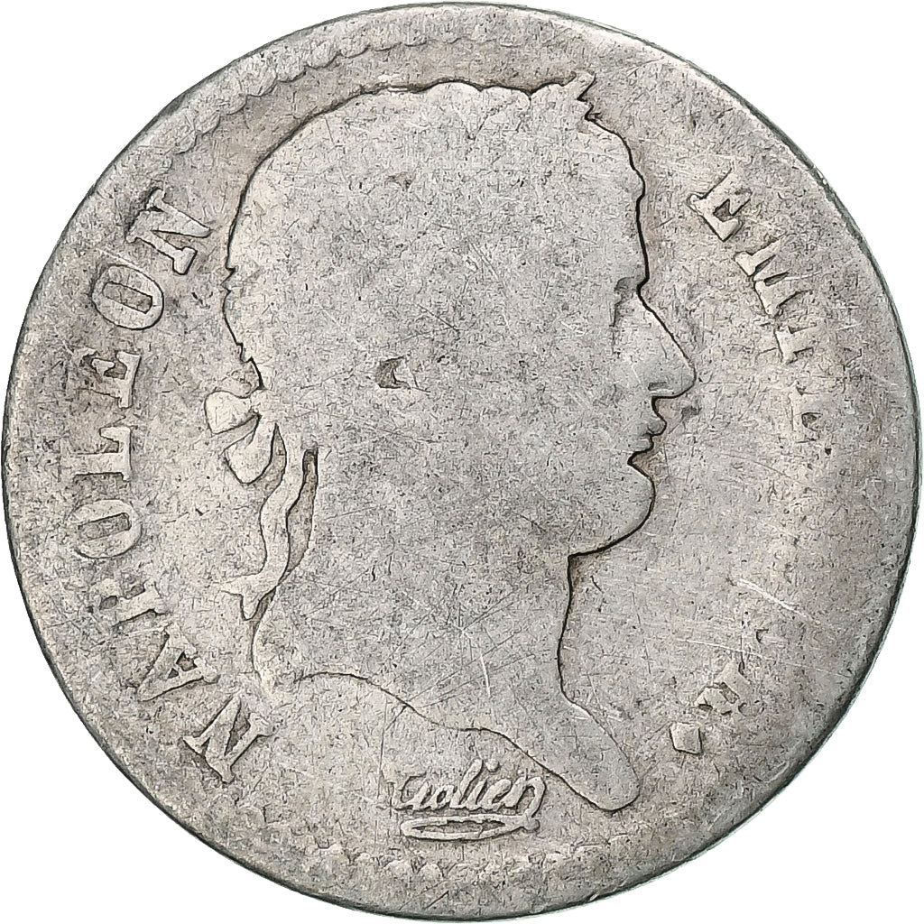 Francja, 1/2 Franc, Napoléon I, 1808, Paris, Srebro, F(12-15), Gadoury:398