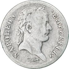 Francia, 1/2 Franc, Napoléon I, 1814, Paris, Plata, BC+, Gadoury:399, KM:691.1