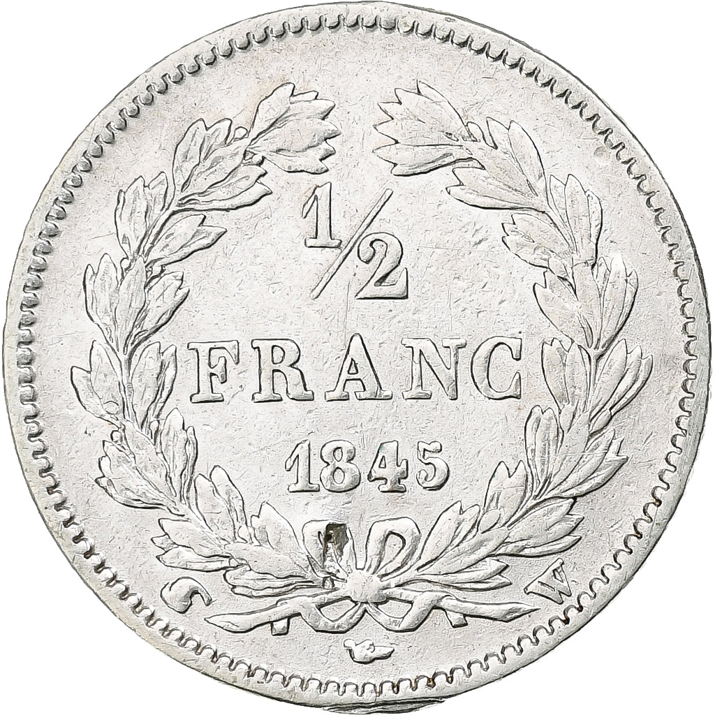 Francia, 1/2 Franc, Louis-Philippe, 1845, Lille, Plata, MBC, Gadoury:408