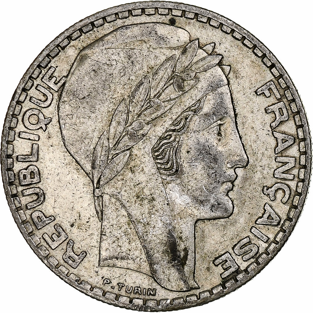 Frankrijk, 20 Francs, Turin, 1937, Paris, Zilver, ZF, Gadoury:852, KM:879