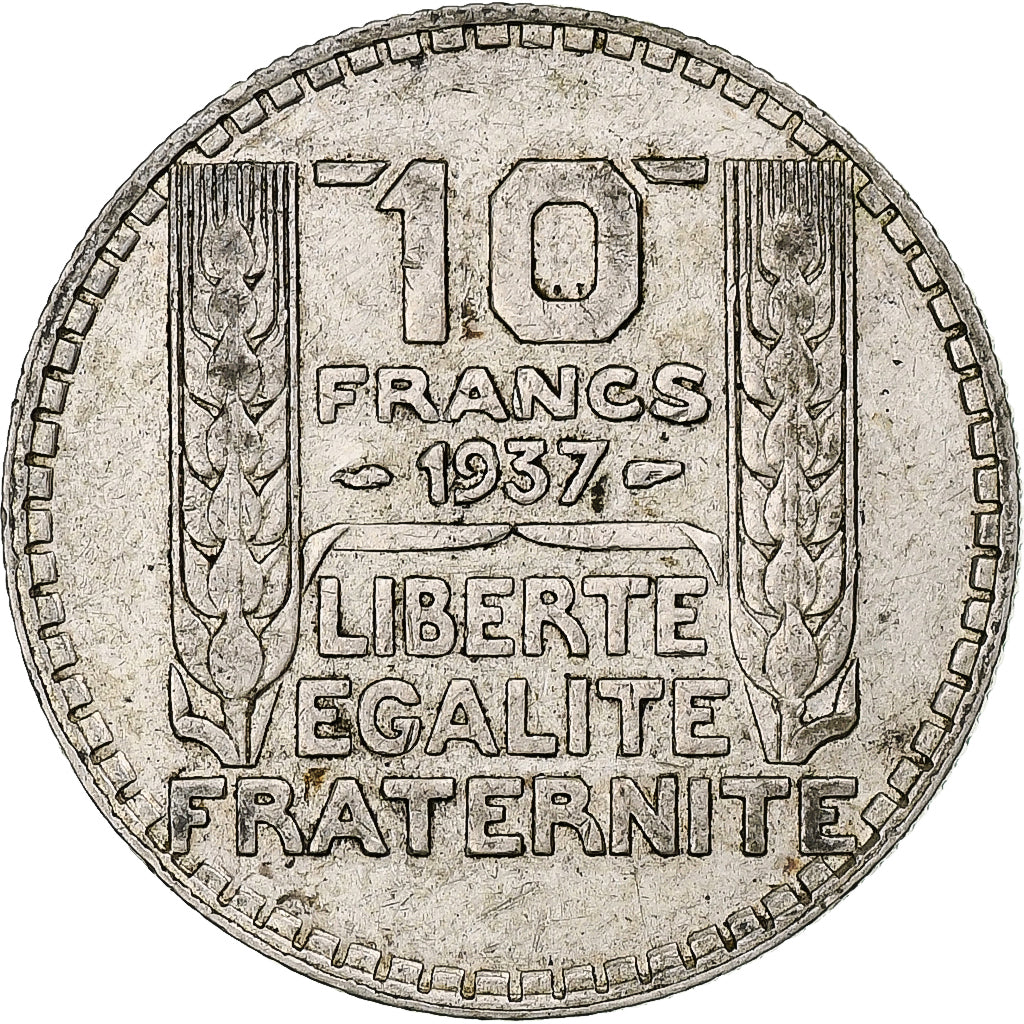 Francia, 10 Francs, Turin, 1937, Paris, Argento, BB, Gadoury:801