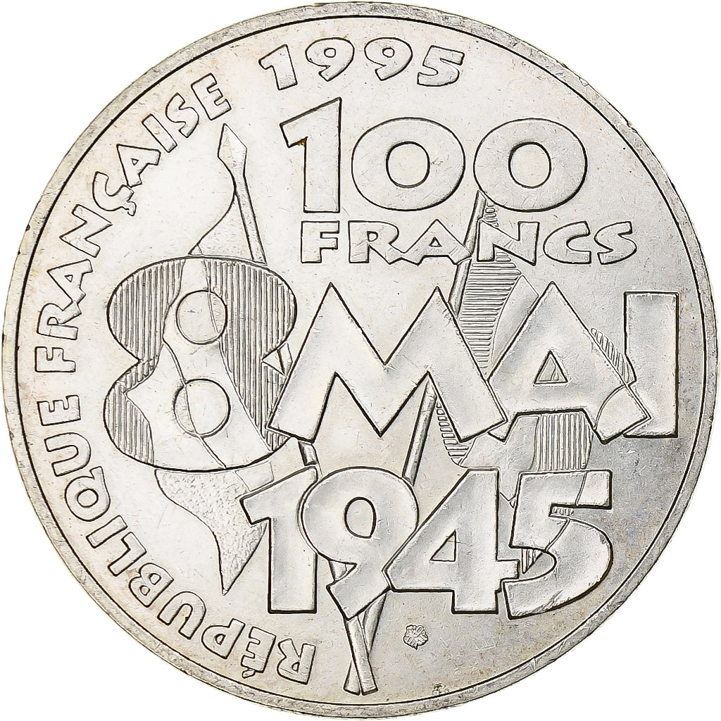 France, 100 Francs, 8 mai 1945, 1995, Paris, Silver, AU(55-58), Gadoury:952