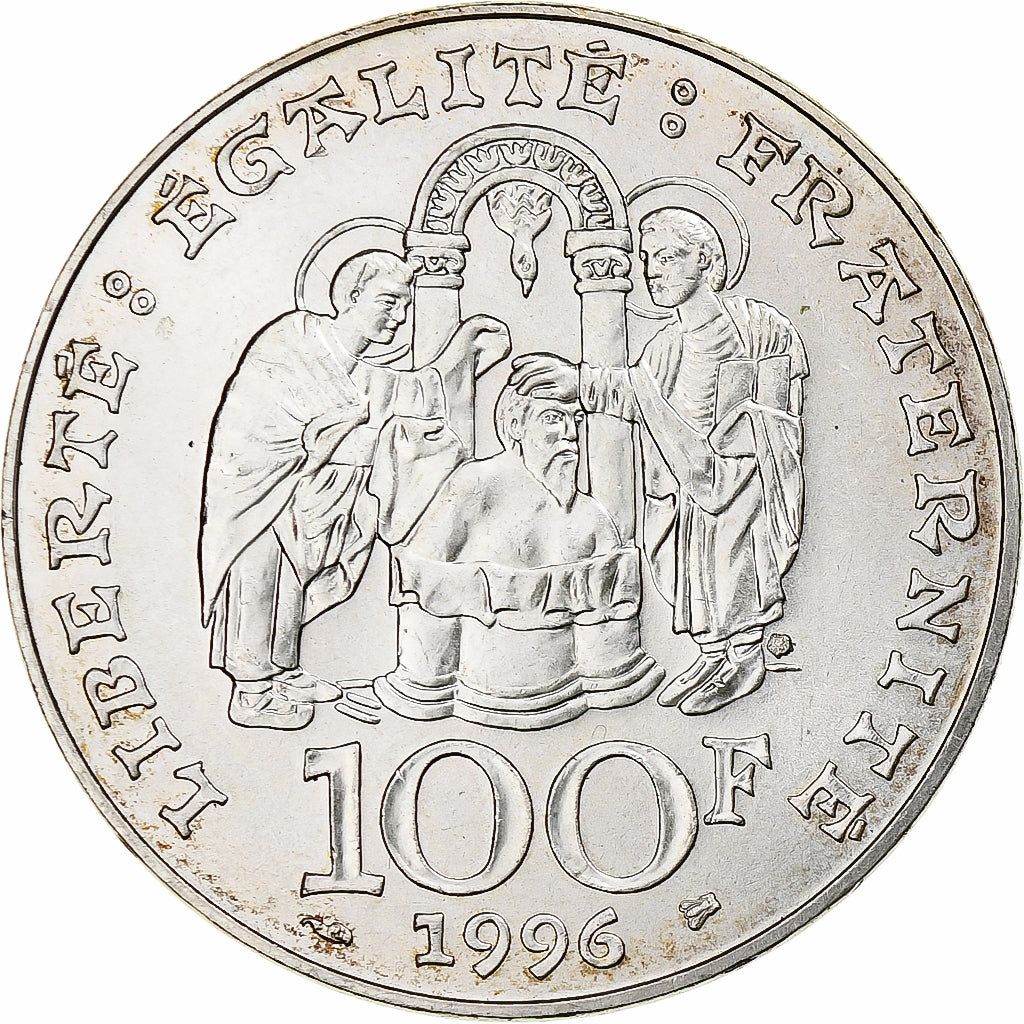 Francia, 100 Francs, Clovis, 1996, Plata, EBC+, Gadoury:953, KM:1180