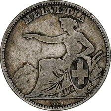 Schweiz, 2 Francs, 1860, Bern, Silber, S, KM:10a