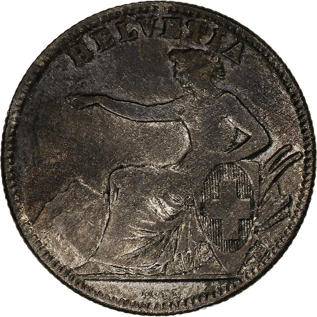 Svizzera, 2 Francs, 1860, Bern, Argento, B+, KM:10a
