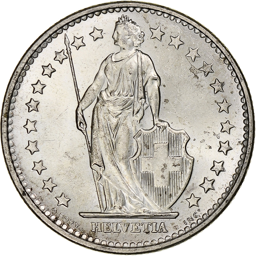 Switzerland, 2 Francs, 1965, Bern, Silver, MS(63), KM:21