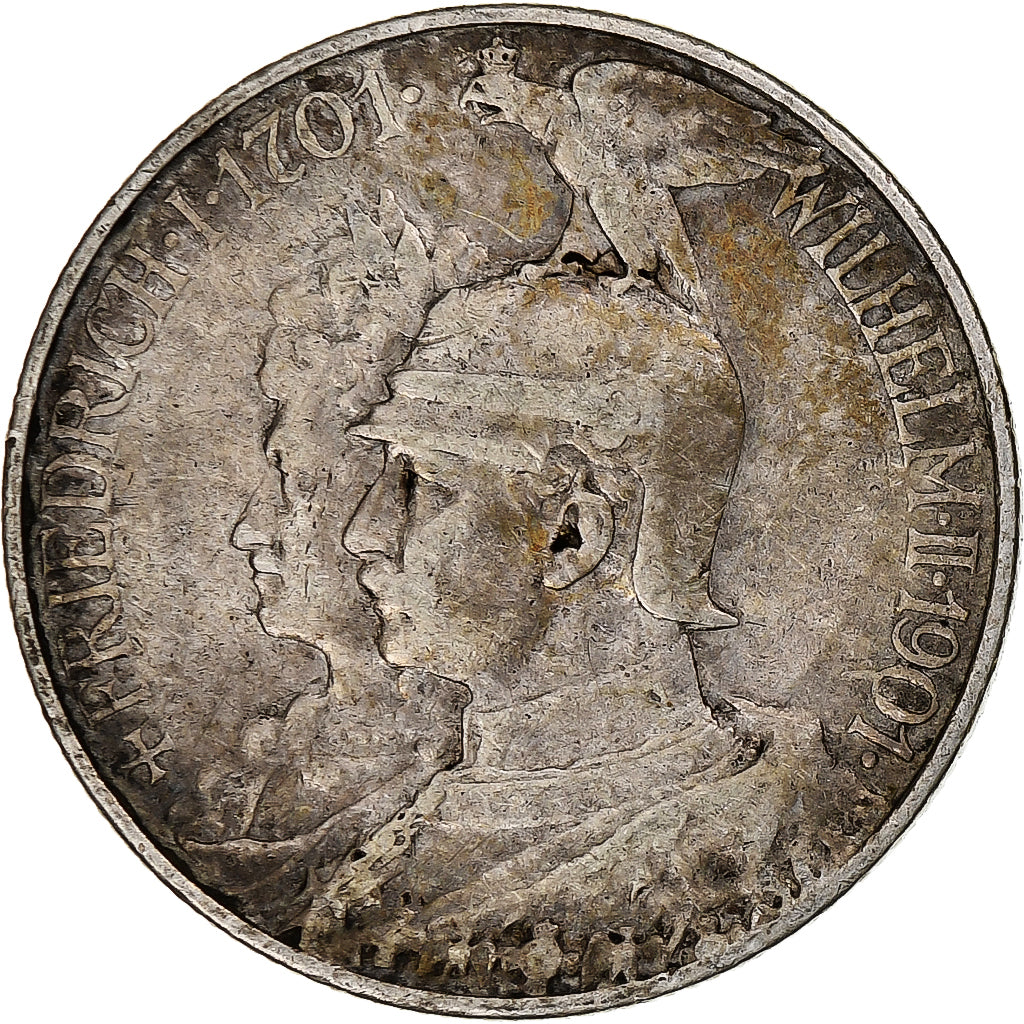 Deutsch Staaten, PRUSSIA, Wilhelm II, 2 Mark, 1901, Berlin, Silber, SS, KM:525