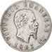 Italia, Vittorio Emanuele II, 2 Lire, 1863, Torino, Plata, BC+, KM:6a.2
