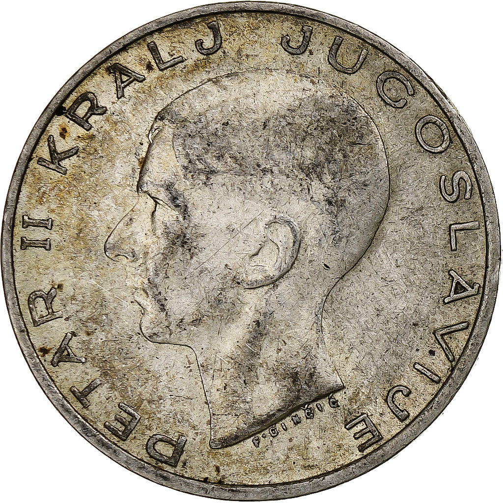 Munten, Joegoslaviëe, Petar II, 20 Dinara, 1938, ZF+, Zilver, KM:23