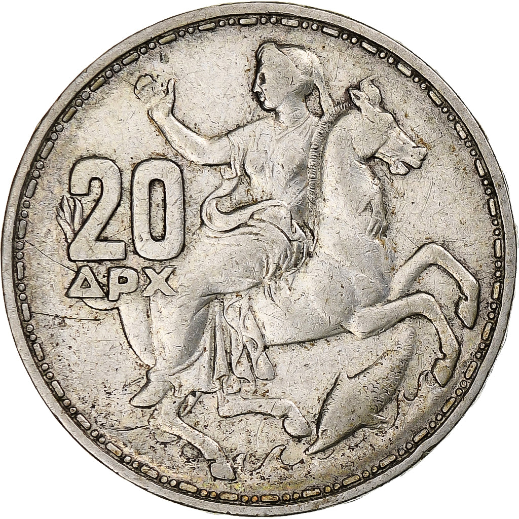 Griechenland, 20 Drachmai, 1960, Silber, SS, KM:73