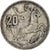 Grécia, 20 Drachmai, 1960, Prata, EF(40-45), KM:73