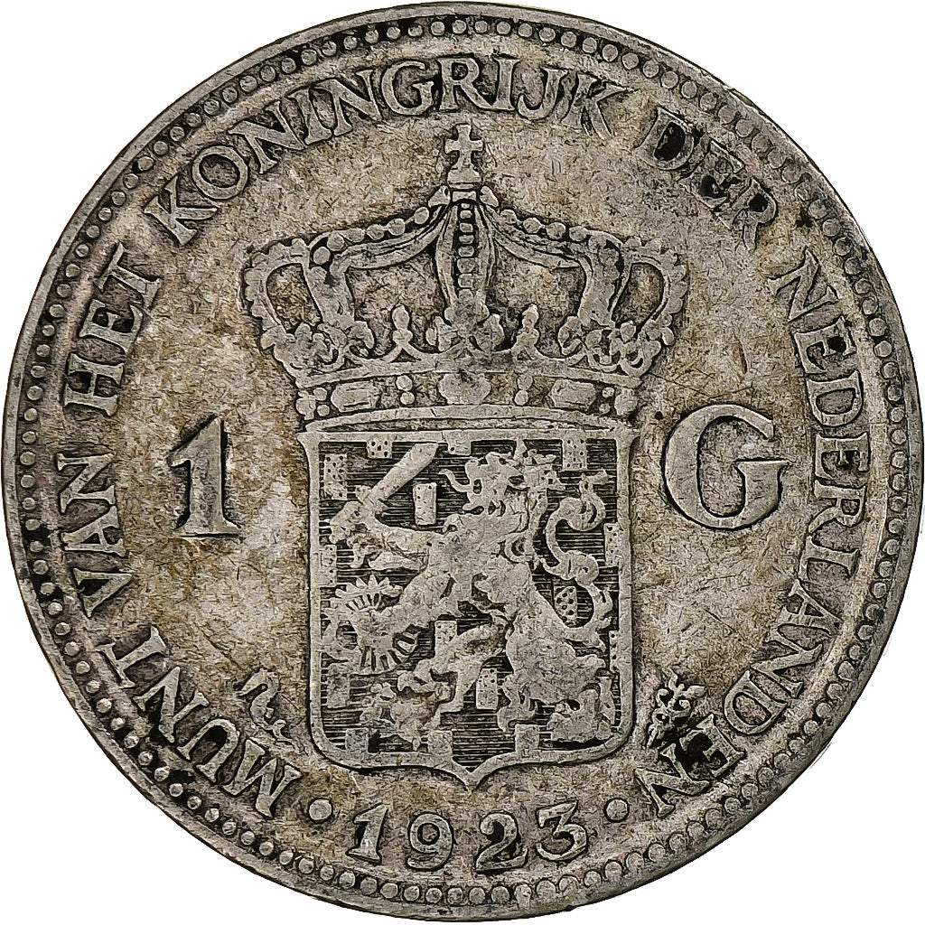 Paesi Bassi, Wilhelmina I, Gulden, 1923, Argento, MB+, KM:161.1