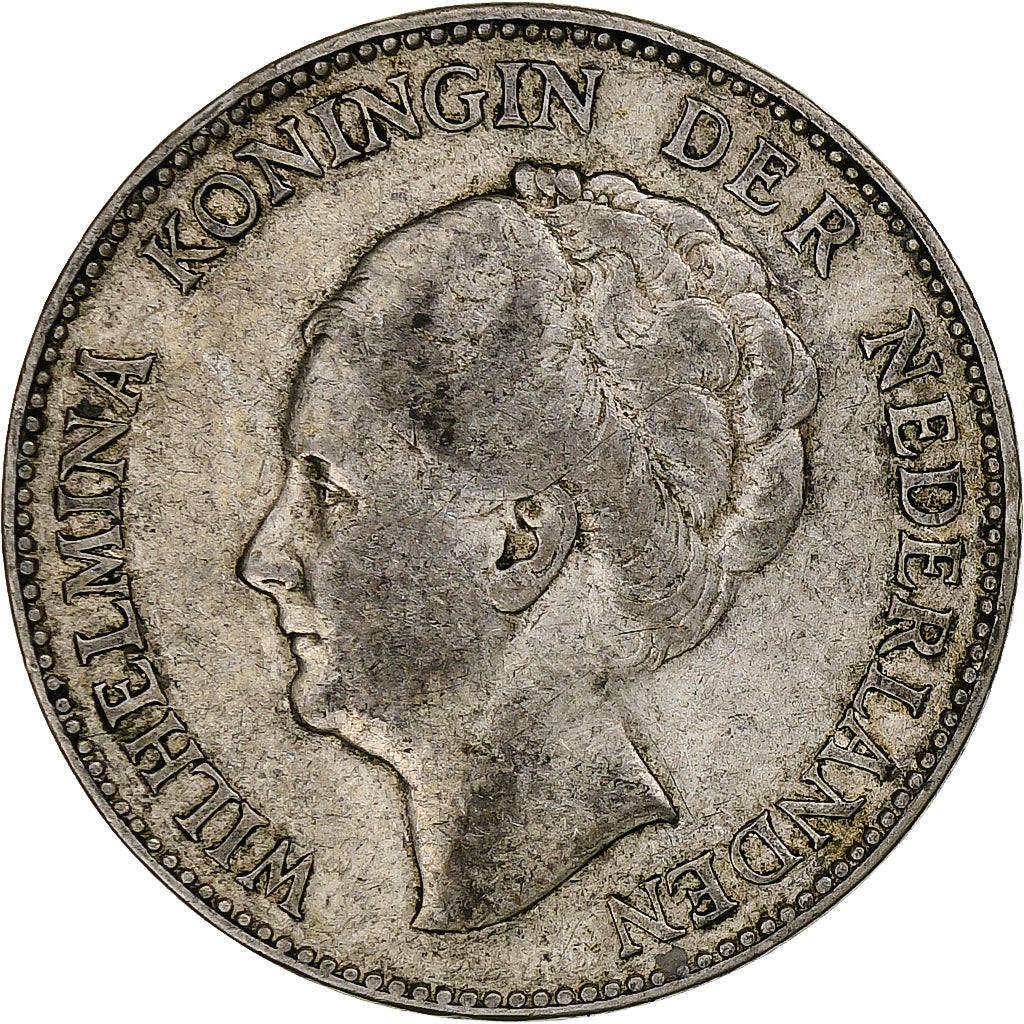 Países Bajos, Wilhelmina I, Gulden, 1931, Utrecht, Plata, BC+, KM:161.1