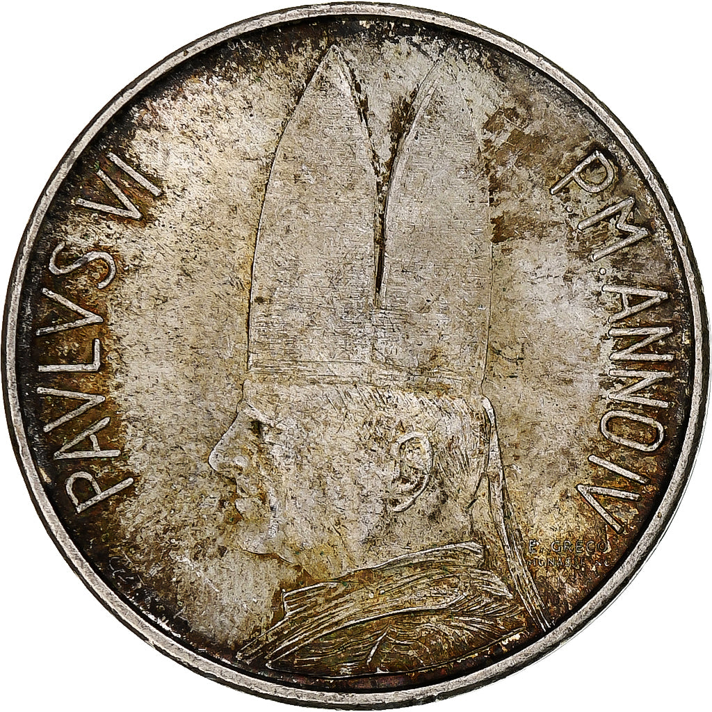 CIUDAD DEL VATICANO, Paul VI, 500 Lire, 1966, Roma, Plata, SC, KM:91
