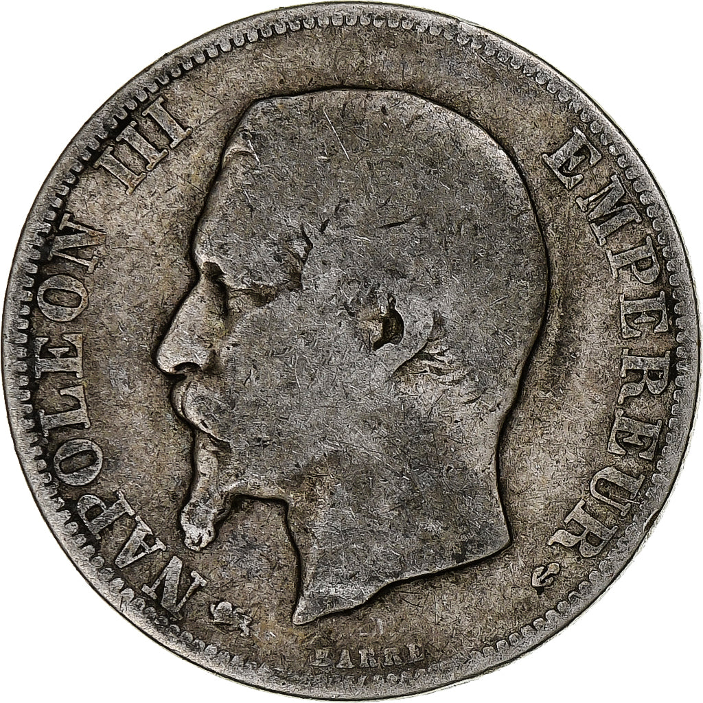 Francia, Napoleon III, 2 Francs, 1856, Lyon, Argento, B+, Gadoury:523, KM:780.3