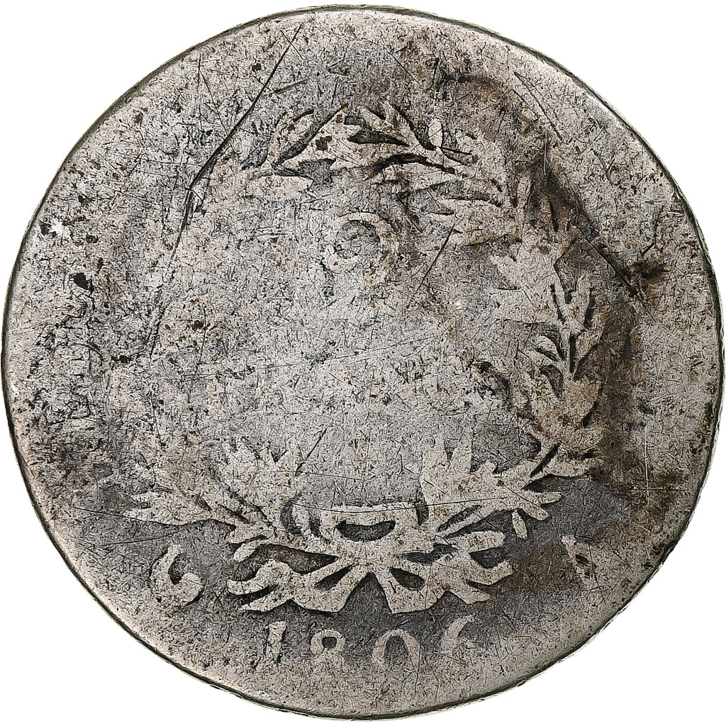 France, 2 Francs, Napoléon I, 1806, Paris, Argent, AB+, Gadoury:496, KM:658.1