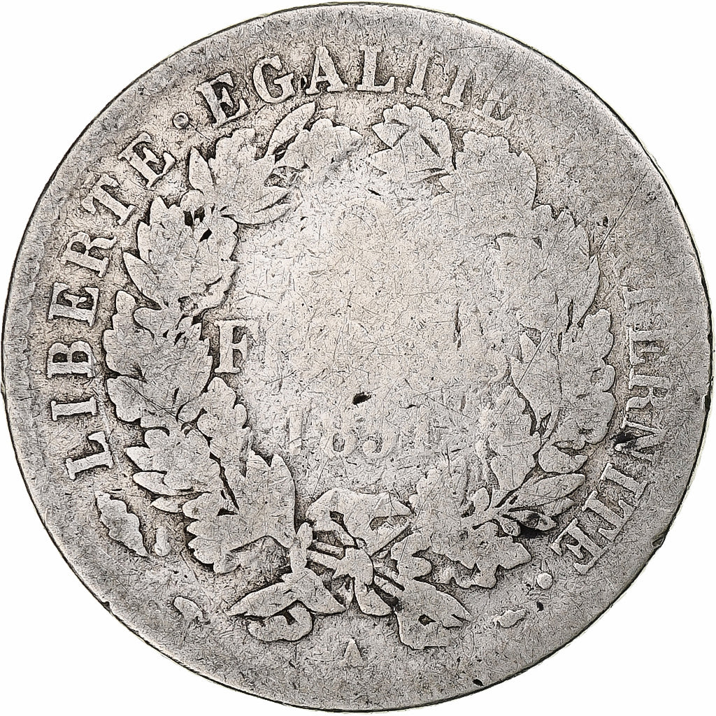 Francia, 2 Francs, Cérès, 1851, Paris, Argento, B, Gadoury:522, KM:760.1