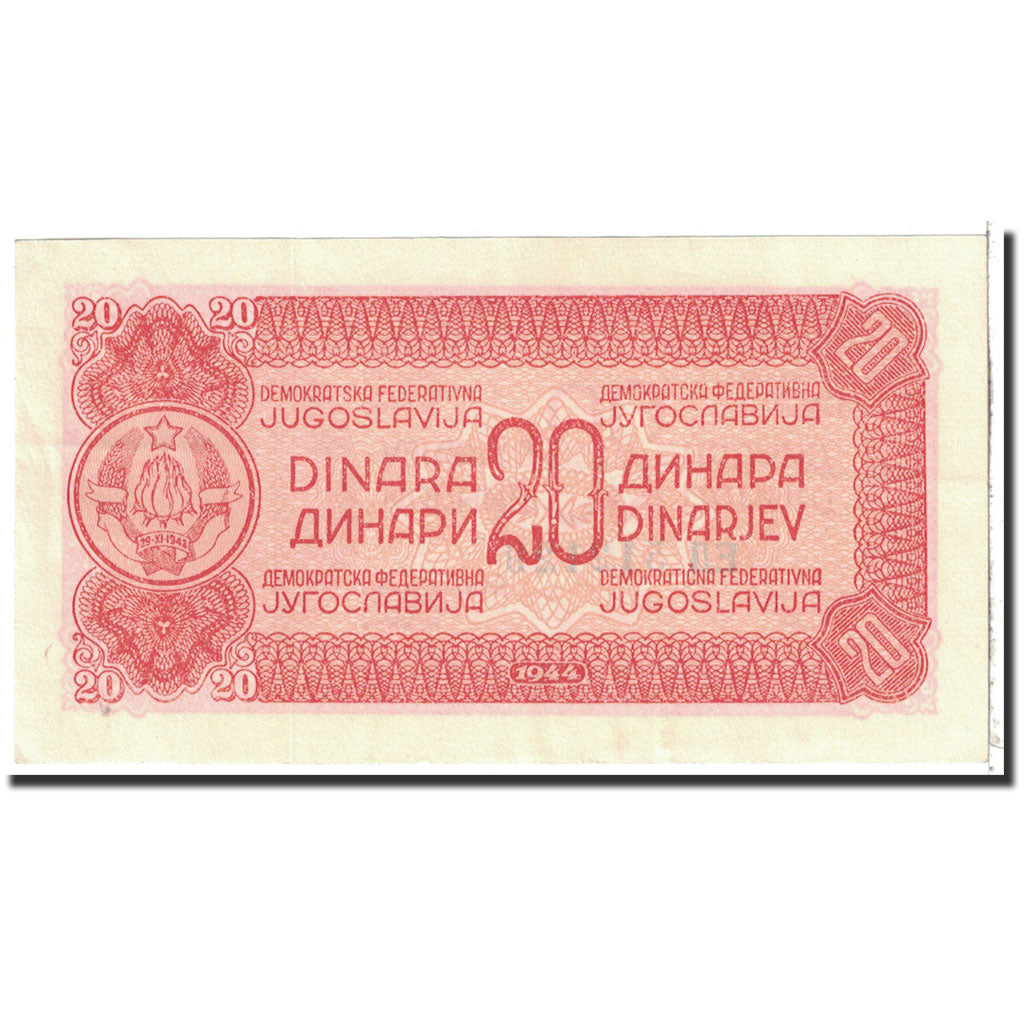 Yugoslavia, 20 Dinara, 1944, KM:51a, UNC(65-70)