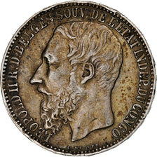 Stato Libero del Congo, Leopold II, 5 Francs, 1887, Very rare, Argento, BB