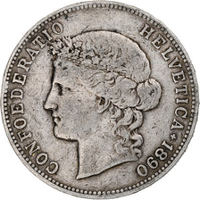 Schweiz, 5 Francs, 1890, Bern, Silber, S, KM:34